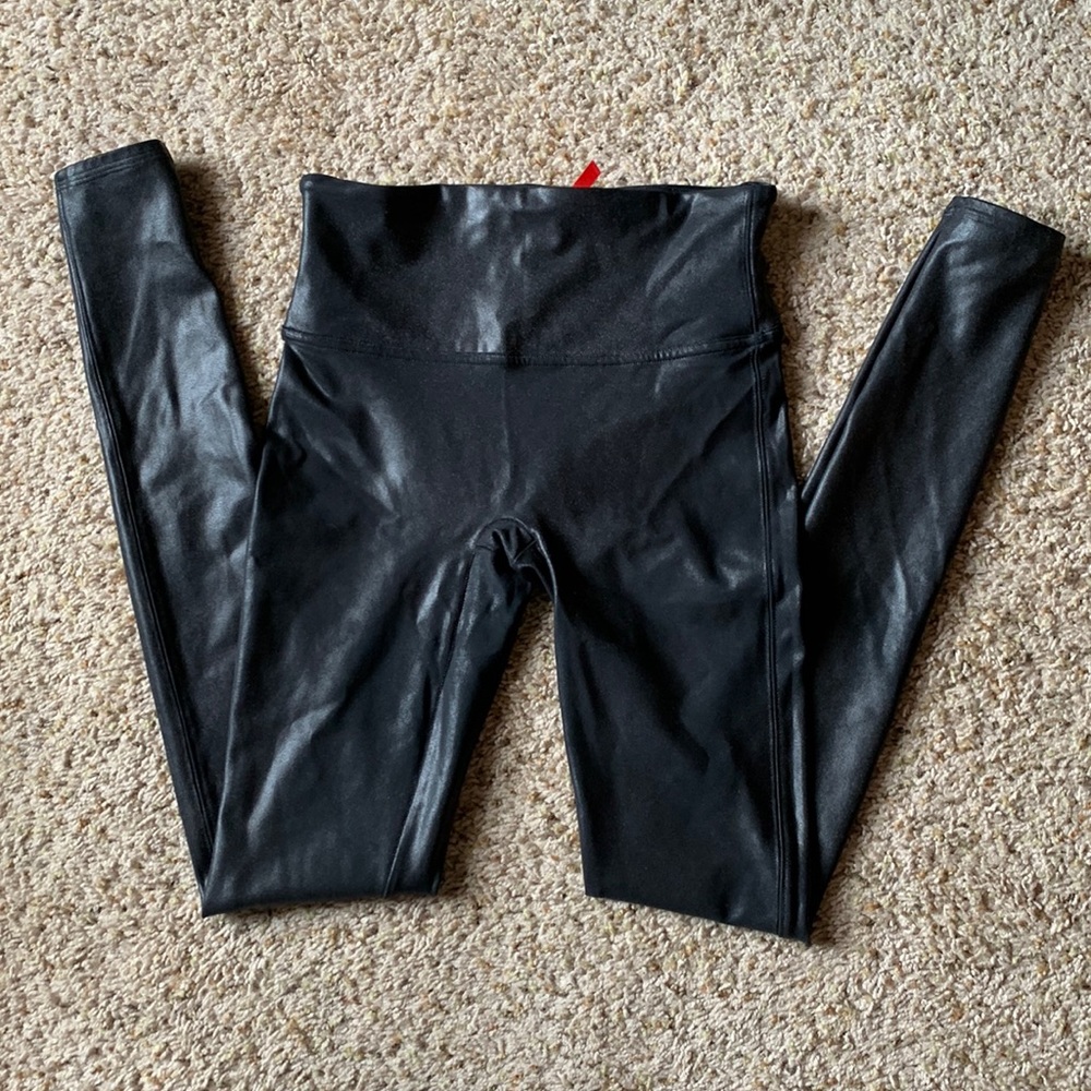 Spanx leggings faux leather size medium tall